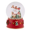 Northlight Santa and Reindeer Christmas Night Musical Snow Globe, 7",