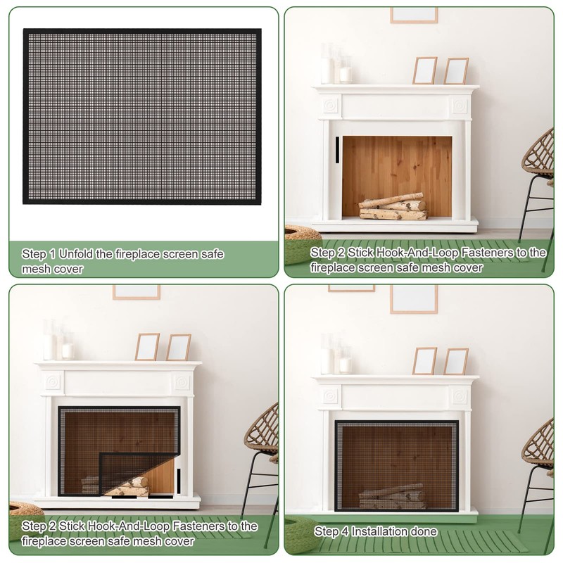 Fireplace Screen Safe Mesh Gate Mesh Screen Child Proof Existing