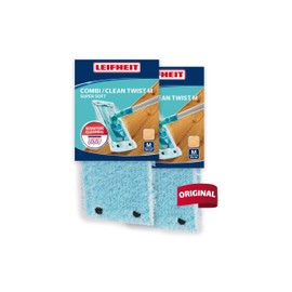 Leifheit Clean Twist M Super Soft Mop Covers 33 cm for Sensitive Floors, Replacement Cover with Special Fibres, Wiper Replacement Cover for Minimal Water Absorption, Ideal for Parquet, Laminate and