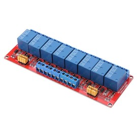 Relay Module, Akozon 8 Channel Optocoupler Relay Module Board High & Low Trigger 5V/12V/24V with Four Mounting Screws Holes (12V), Default