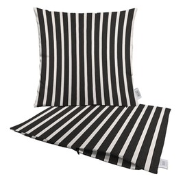 RSH DECOR: Sunbrella Pillow Covers Set of 2 | Covers Only - 17" x 17" | Outdoor Pillow Covers Crafted with Sunbrella Performance Fabric | Shore Classic