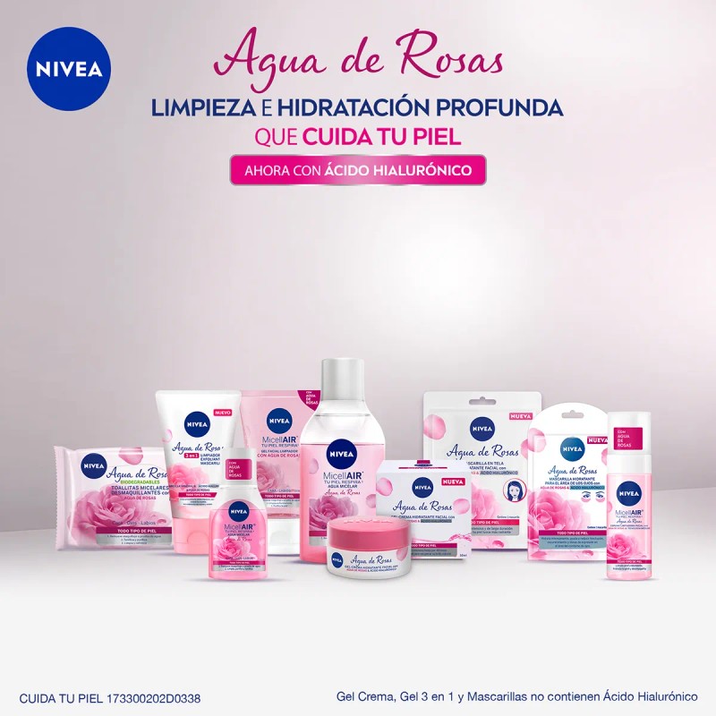 Gel Facial Limpiador Nivea Agua Rosas 150