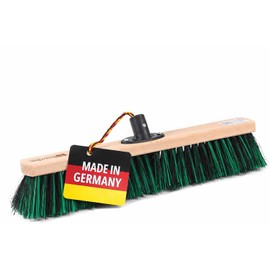 BawiTec BawiMix All-Purpose Broom with Plastic Holder Quick Holder and Wooden Handle Garden Broom Street Broom Arenga Mix Green 50 cm without Handle | Kunststoffhalter, Quickhalter, Arenga Mischung, ohne Stiel
