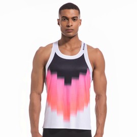 Sanken Men's Seamless Running Tank Tops Ultra Lightweight Marathon Singlets Breathable Race Vests Quick Dry Sleeveless Shirt (US, Alpha, Small, Regular, Regular, WL01)