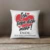 LIEBTASTISCH - Cushion with Saying "I Love You More" -