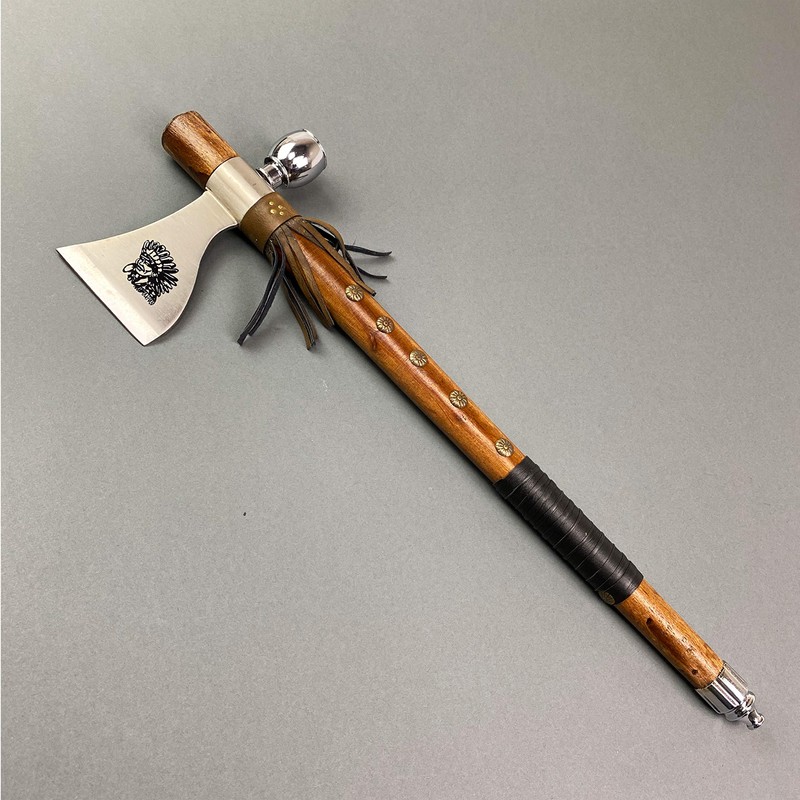 PS 19" Tomahawk Axe Hatchet with Pipe Function. for Camping,