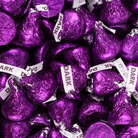 Purple Candy Hershey's Kisses Dark Chocolate 1 lb (Approx 100pcs) - Free Cold Packaging
