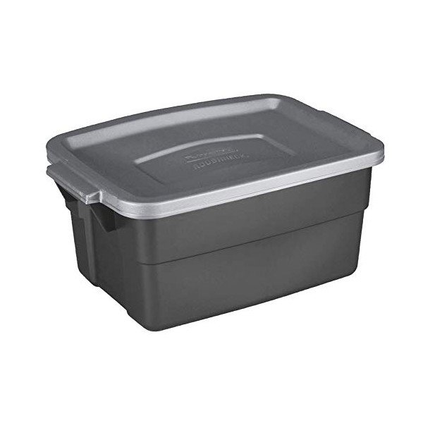 Rubbermaid 6137053 3 gal Roughneck Storage Box44; Gray - Pack