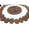 Generisch Vegvísir Vegvisir 25 Wooden Rune Stones Set Walnut (Runes