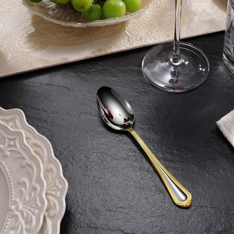 KEAWELL Pearl Edge 4-Piece Premium Spoon Set, 18/10 Stainless Steel,