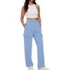 Trendy Queen Womens Cargo Sweatpants Wide Leg Baggy Fleece High