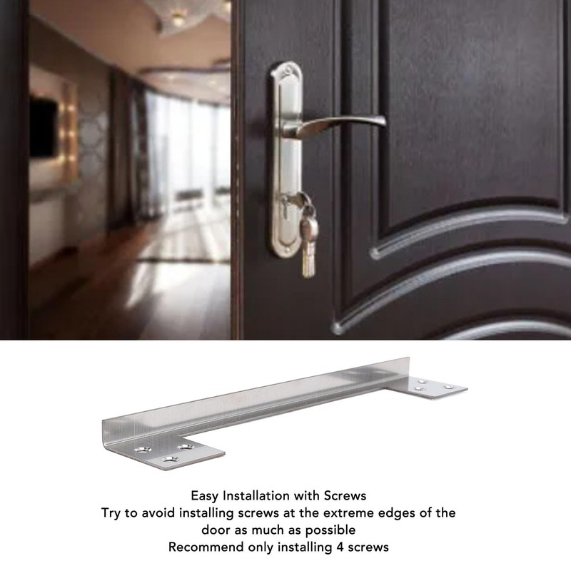Door Latch Guard Plate, Outswing Door Security Protector, L Shaped