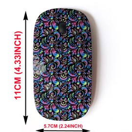 mouse inalámbrico 2.4G con bonito diseño de patrón para todos los portátiles y computadoras de computadora con nano receptor, simetría decorativa árabesco, buen saludo