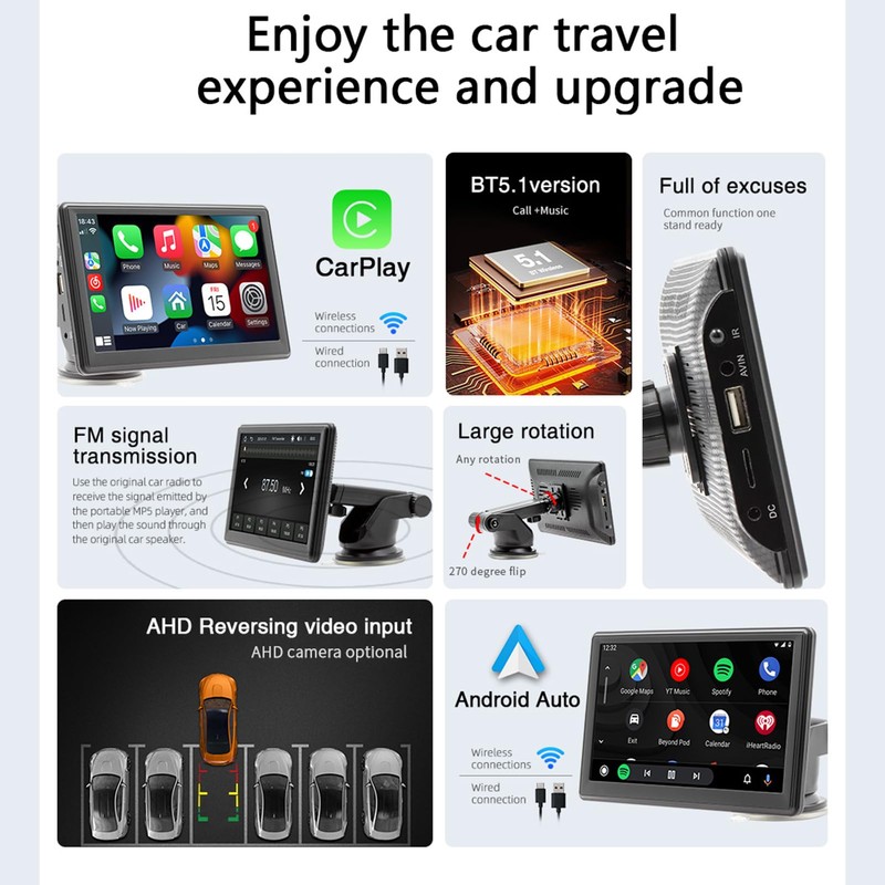 docooler Portable Car MP5 Player with 7 Inch HD Screen