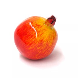 Unbranded Artificial Pomegranate Bright Medium - Plastic Decorative Fruit Red Yellow Shiny