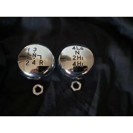 Vintage K5 SM465 NP205 Chrome Billet Aluminum T-Case & Transmission Shift Knob Set