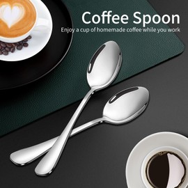 Coffee Spoon Set, Coffee Tea Spoons for Personal Work and Life Portable. Includes Mini Charcuterie Dessert forks and Cocktail Picks, 18/10 Stainless Steel (Silver)
