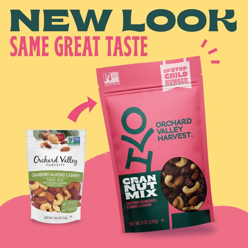 Orchard Valley Harvest Cran Nut Trail Mix, 1oz Nags (Pack