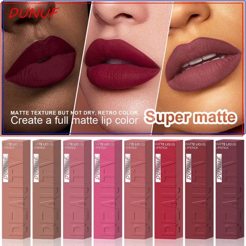 Set 8 Labiales Líquidos Mate Larga Duración Dunuf 01