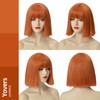 Ginger Bob with Bangs 14" Orange Wig Bob for Women
