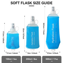 CXWLJL - Botella de agua suave de 500 ml para correr, senderismo, viajes, ciclismo y escalada, color azul