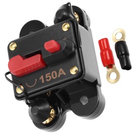 1 Set 150A Car Circuit Breaker with Manual Reset Waterproof Car Audio Inline Circuit Breaker Automotive Fuse Holder Inverter with 4AWG Ring Terminals Attached