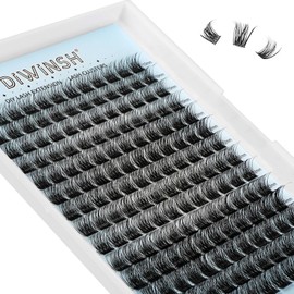 DIWINSH Eyelash Clusters, 168 Pieces, 10-14 mm, DIY Individual Eyelash Extensions, D Curl, Individual Eyelash Extensions, Natural Volume Clusters, Lashes Extension (MA - 168 Pieces -10-14 mm)