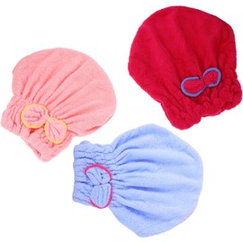 Set de 3 Toallas de Microfibra para Secar el Cabello Rápido, Absorbentes y Antideslizantes, Ideales para Viajar y Cuidar el Cabello Mojado