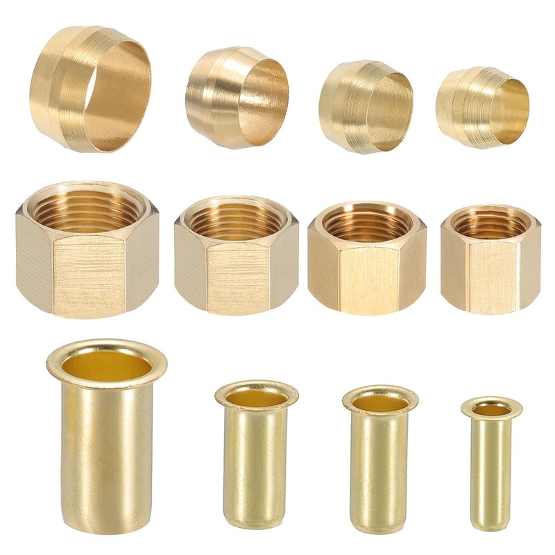 PATIKIL 120 Pcs Brass Compression Fittings Assortment Kit, 1/4" 5/16"
