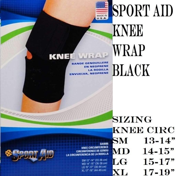 Scott Specialties (v) Knee Wrap Black Neoprene Medium 14-15 Sportaid