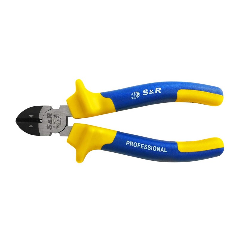 S&R Side cutter 160 x 21mm, Cr.-V with multi-component sleeves