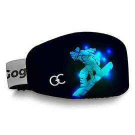 GogglesCover Premium: Protective ski and snowboard goggles cover, neon snowboarder design