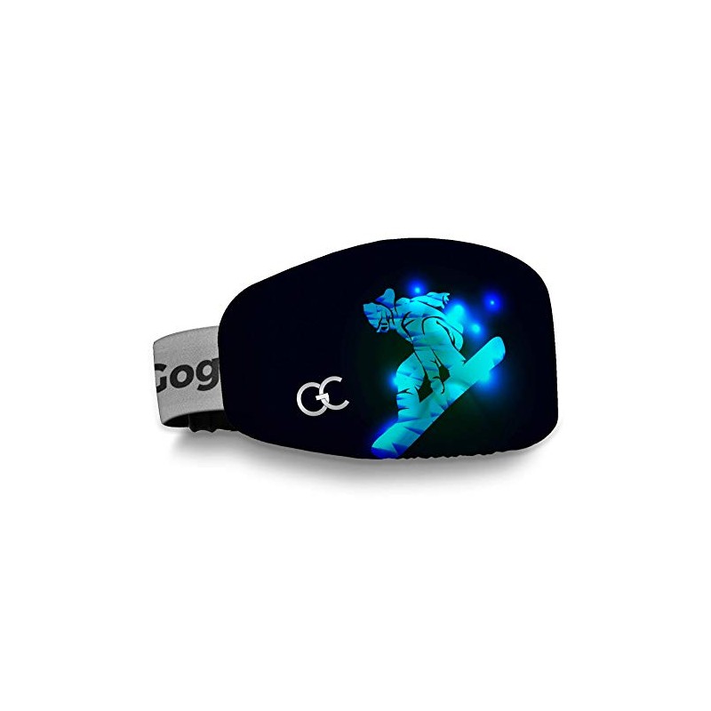 GogglesCover Premium: Protective ski and snowboard goggles cover, neon snowboarder