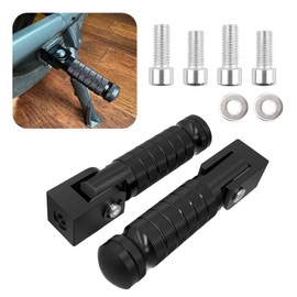 Motorcycle Foot Pegs Kit,M8 Electric Bike Pegs with Anti-slip Texture & 90° Foldable Design,Aluminum Alloy Motorcycles Accessories Foot Peg for Ebike Motorcycle Bike