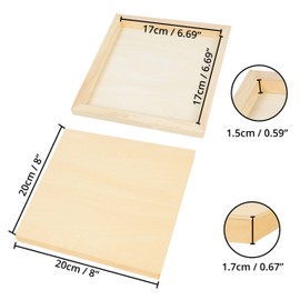 Belle Vous Unfinished Wooden Canvas Painting Boards (6 Pack) - 20 x 20cm / 8 x 8 Inches - Deep Natural Birch Wood Panel - Mixed Media Cradle Panels for Encaustic Art, Paint Pouring & Crafts