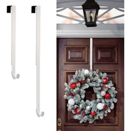 Gancho Para Corona Navideña Metal Perchero Puerta Decoración Color Blanco
