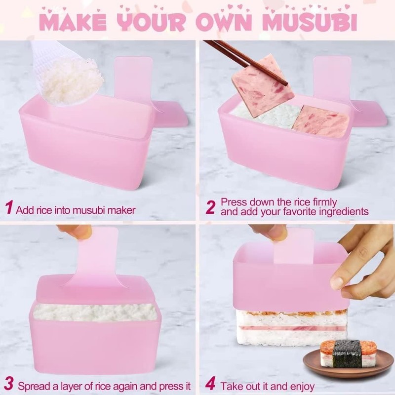 THJOPOKEEL 3 Pack Triangle Onigiri Mold, Sushi Rice Musubi Maker