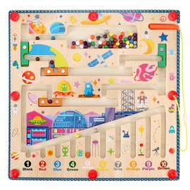 Magnetic Colour and Number Maze, Colour Sorting Board for Counting Toddler Fine Motor Skills Toys, Montessori Toys for 3+ Years Boys and Girls