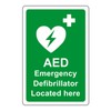 AED Safety sign - Emergency Defibrillator located here emergency sign-