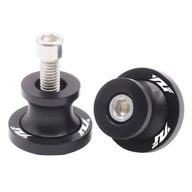 Motorcycle Swing Arm Sliders Spools 2pcs 6MM CNC Swing Arm Stand Screw for Yamaha YZF R1 R3 R6 R6S R25 R15 R125 600R (Black)