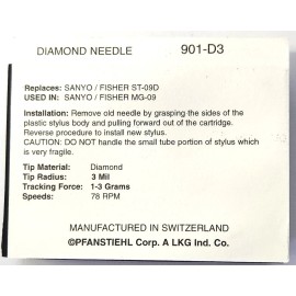 For Sanyo 78 RPM Phonograph Needle Stylus For Sanyo MG-09D NP4 NP-4 CR-249 CR-245 901-D3