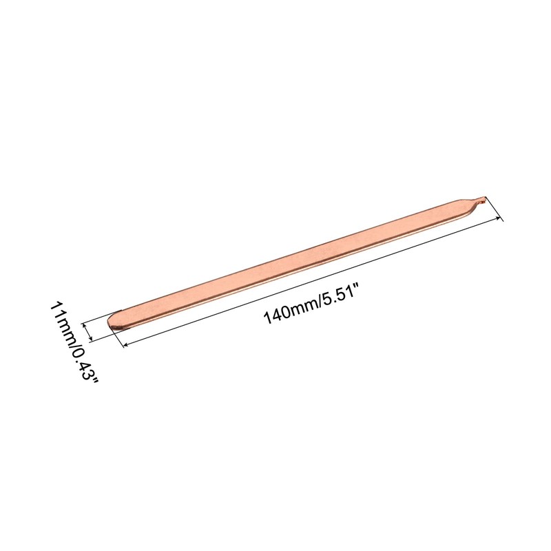 PATIKIL Flat Copper Pipe Heatsink 140mm x 11mm x 3mm