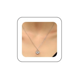 Xduargs Boho Crystal Whale Choker Necklace Vintage Whale Circle Pendant Necklace Silver Hollow Circle Chain Necklace Minimalist Ocean Whale Necklace Jewellery for Women and Girls, Zinc
