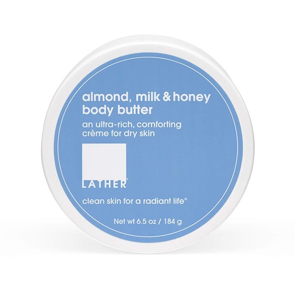 LATHER Almond Milk & Honey Body Butter | Body Butter With Natural Aroma | Body Skin Care Product With Sweet Almond Oil, Aloe Vera & Shea Butter | Moisturizer | Beauty Products | Body Cream | 6.5 Oz
