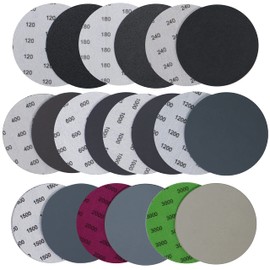 Aewio 40PCS 5 inch No Hole #120-#3000 Wet Dry Sanding Discs 120 180 240 400 600 1000 1200 1500 2000 3000 Grit Sandpaper Compatible for Random Orbital Sanders (#120-#3000 10Kind Grit Each 4PCS)