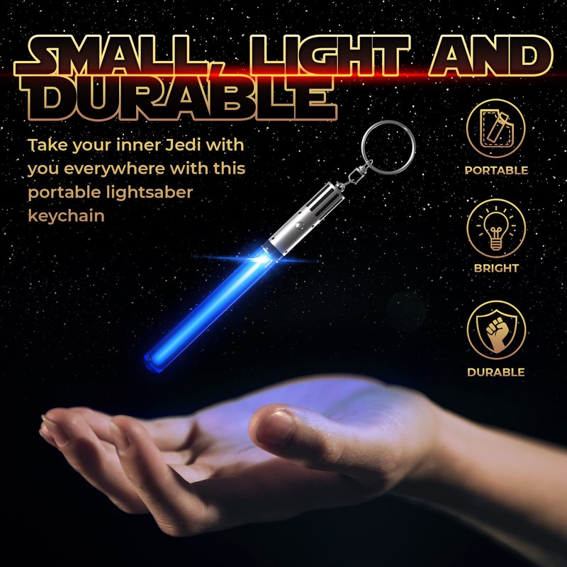LIGHTSABER KEYCHAIN LED STAR WAR Glowing Light Up Saber 8