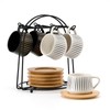 LUKA Ceramic Coffee Espresso Cups with Saucers Set with Metal