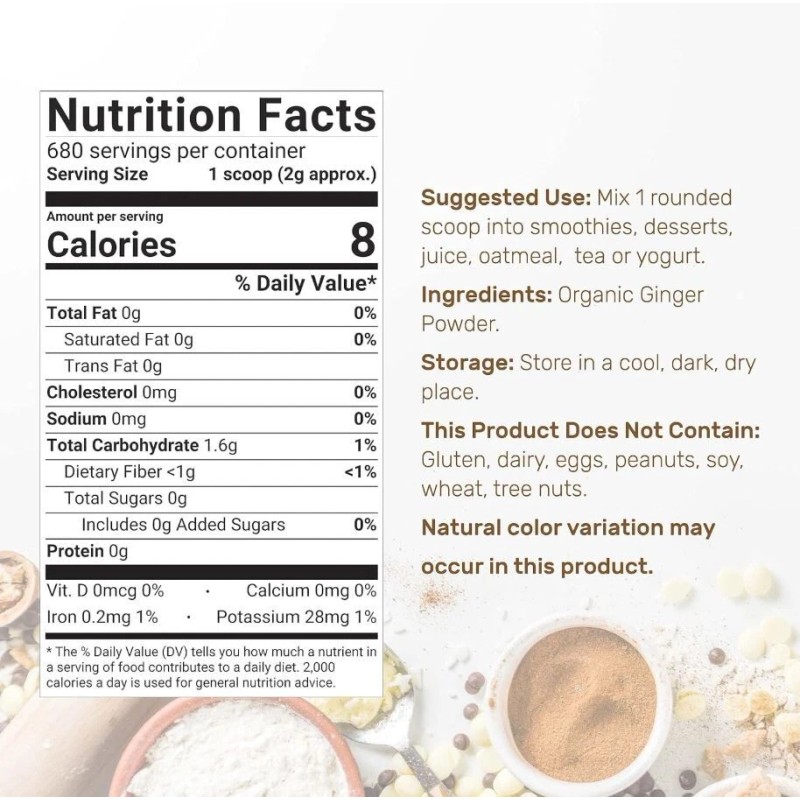 DEAL SUPPLEMENT Organic Fresh Ginger Powder 3 lbs, Great for