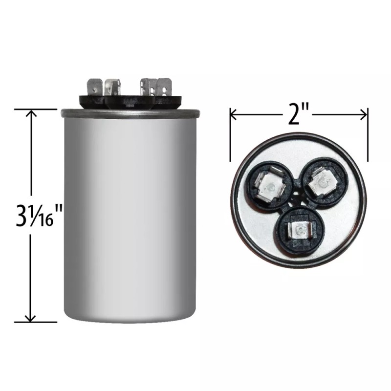 JARD 35 + 3 uf MFD 370 VAC Round Dual