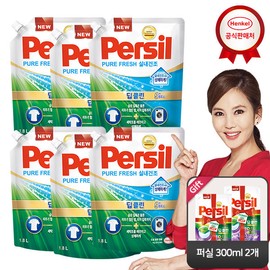 Persil Deep Clean Pure Fresh for indoor drying, 1.8L / 퍼실 딥클린 퓨어프레쉬 실내건조용 1.8L x 6개 세탁세제_퍼실 300ml 2개, 겸용